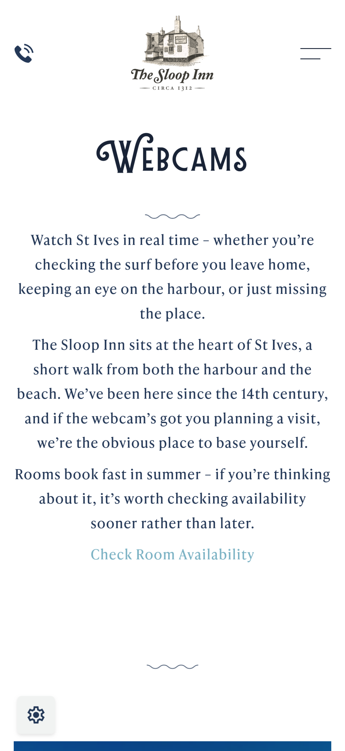 iPhone 17 screenshot of webcam page on the Sloop Inn